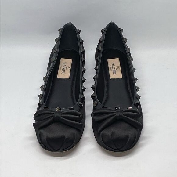 Valentino Garavani Rockstud Satin Ballerina Flats size 36.5 - Picture 9 of 14
